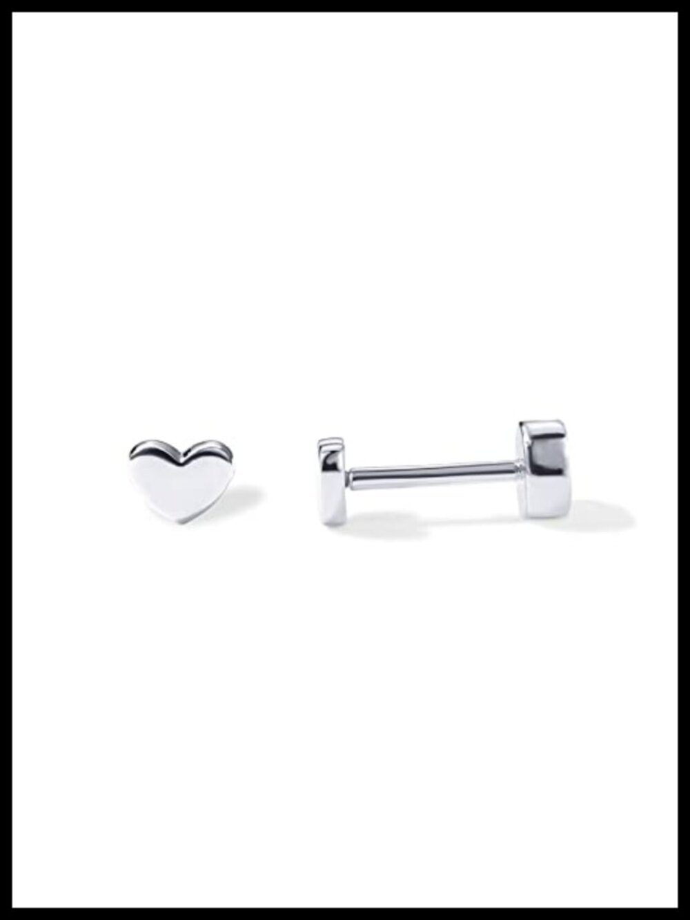 14K Gold Plated Heart Flat Back Stud Earrings 3mm x 4mm Hypoallergenic